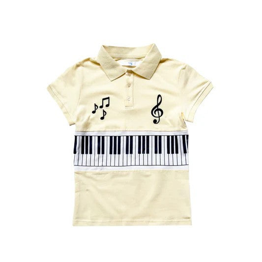 Damen Poloshirt und Shorts Set mit musikalischem Design R&B
