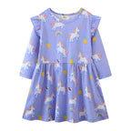 Mädchen Langarmkleid mit niedlichen Einhornmotiven R&B