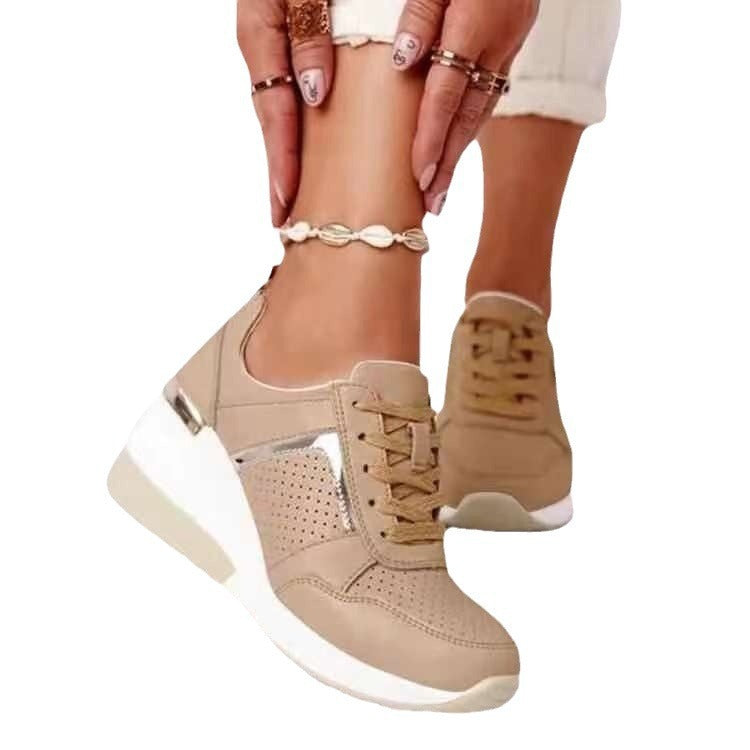 Damen modische Plateau-Sneaker mit atmungsaktiver Mesh-Oberfläche und komfortablem Fußbett R&B