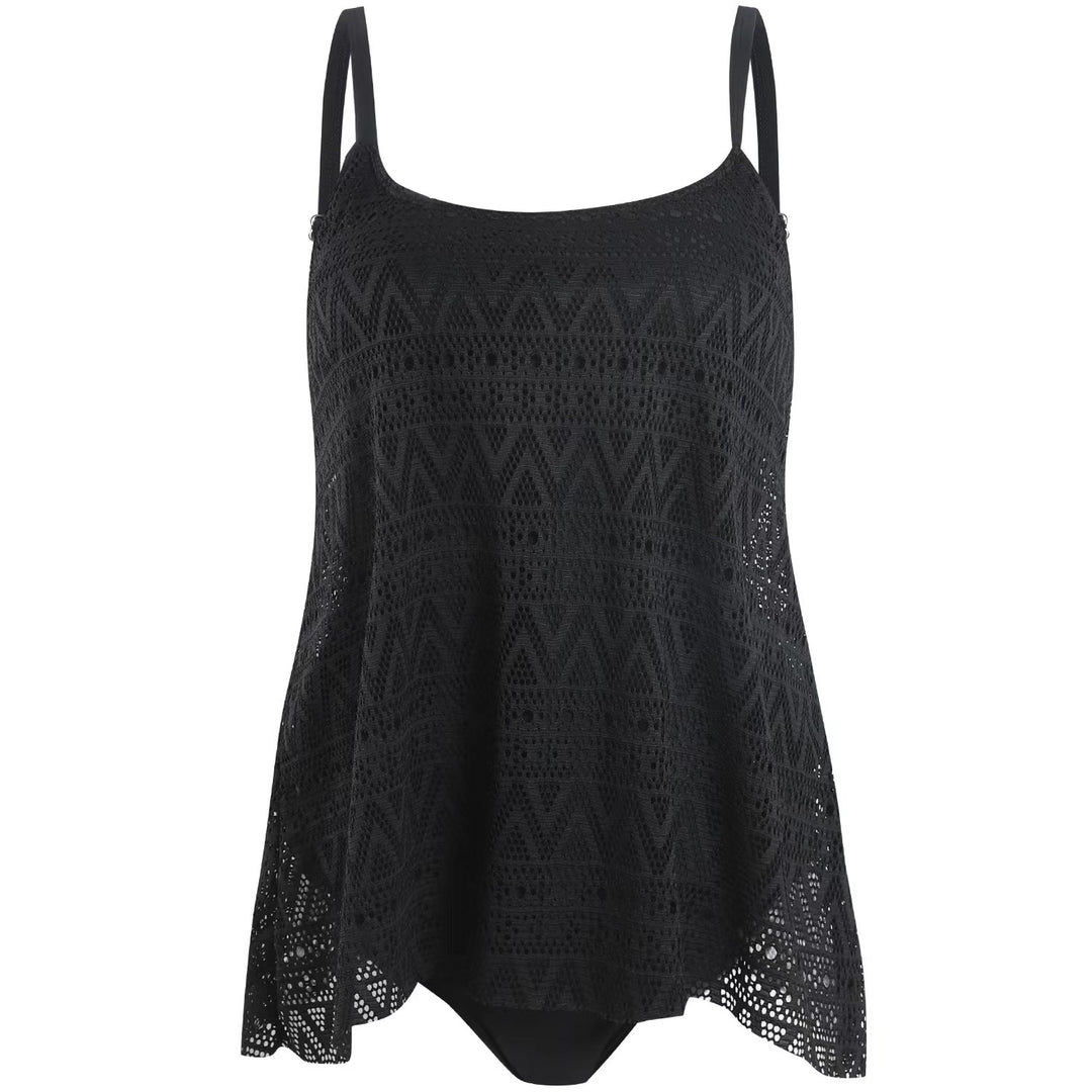 Damen elegantes Strandtop mit modischem Lochmuster R&B