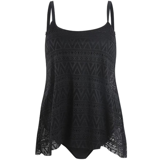 Damen elegantes Strandtop mit modischem Lochmuster R&B