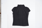 Damen sportliches Kurzarm-T-Shirt mit hoher Kragenführung R&B