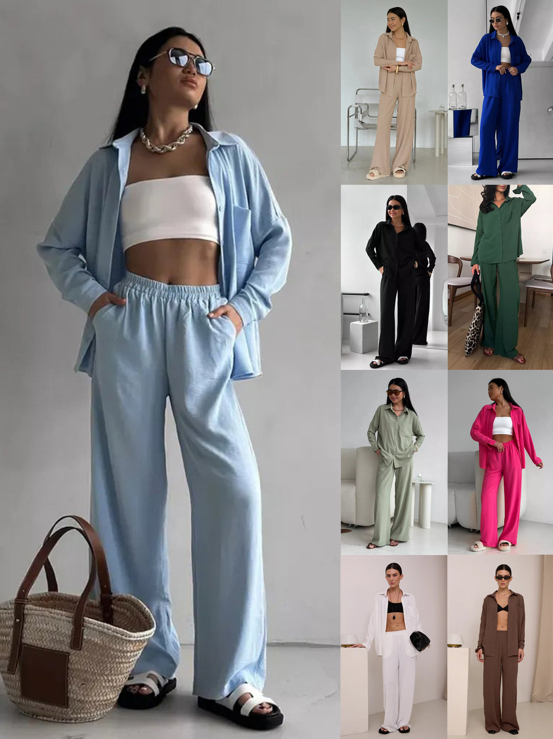 Damen Lässige Hemdbluse aus leichtem Material R&B