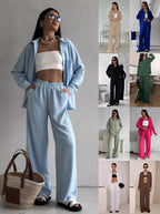 Damen Lässige Hemdbluse aus leichtem Material R&B