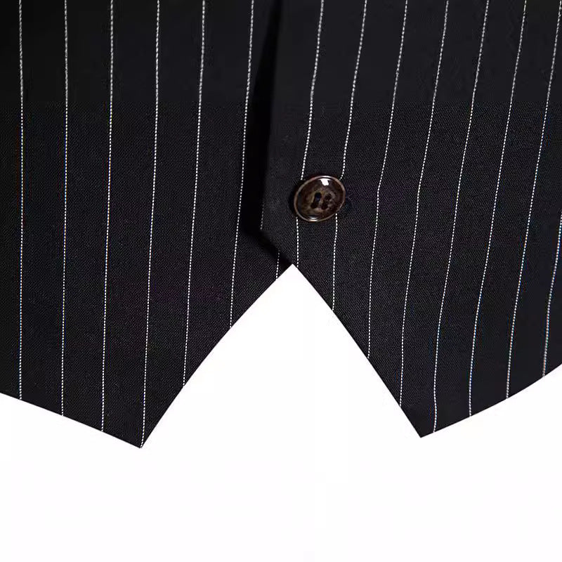 Herren elegante Anzugweste mit feinem Nadelstreifenmuster R&B
