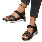 Damen Komfort-Sandalen mit modischem Riemendesign und funkelnden Strassakzenten R&B