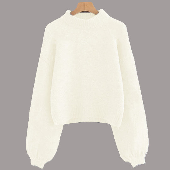 Damen Pullover mit schimmernden Perlendetails und voluminösen Ärmeln R&B