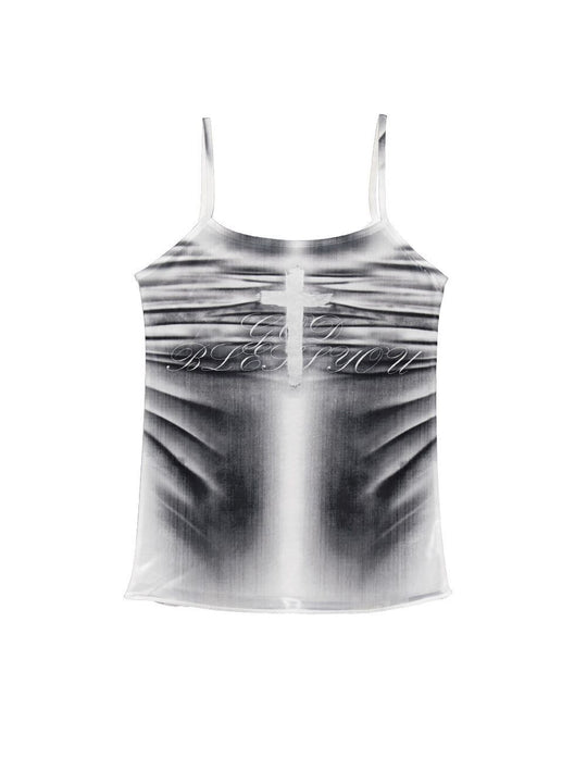 Damen lässiges Tanktop mit kreativem Grafikdesign R&B