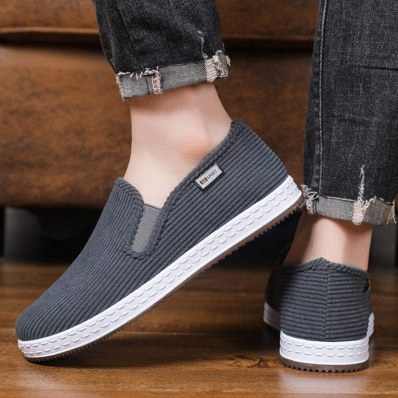 Damen Bequeme Cord-Slipper mit elastischem Einstieg R&B