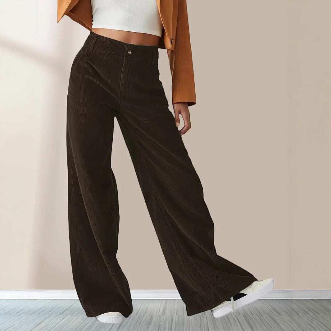 Damen Weit geschnittene Stoffhose mit eleganten Taschen R&B