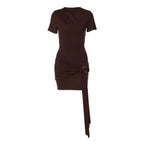Damen Figurbetontes Kleid mit Drapierung und Schlaufe R&B