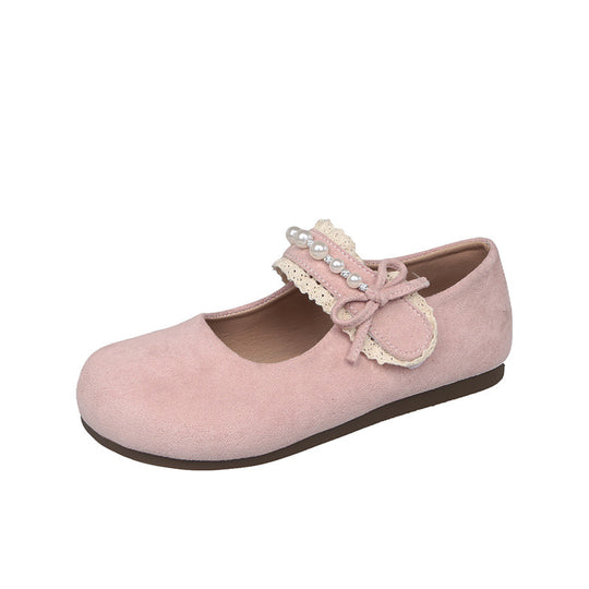 Damen Ballerina mit elegantem Schleifenverzierung und hochwertiger Plüschoberfläche R&B