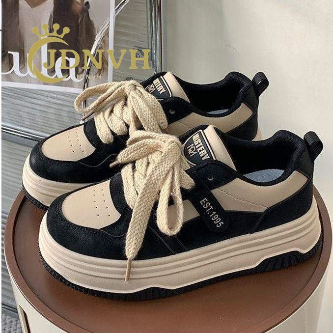 Damen modische Sneakers mit verstärktem Plateau und einzigartiger Schnürung R&B