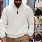 Herren Fleece-Pullover mit hohem Kragen und Reißverschluss R&B