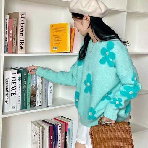 Damen Weicher Strickpullover mit strukturiertem Applikationsdesign R&B