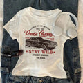 Damen T-Shirt mit kreativem Druck und lässigem Schnitt R&B