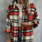 Damen lässige Karomuster Hemdjacke R&B