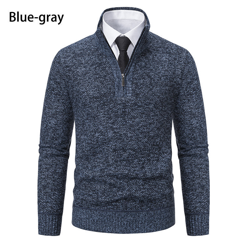 Herren Strickpullover mit modernem Reißverschluss und strukturiertem Design R&B
