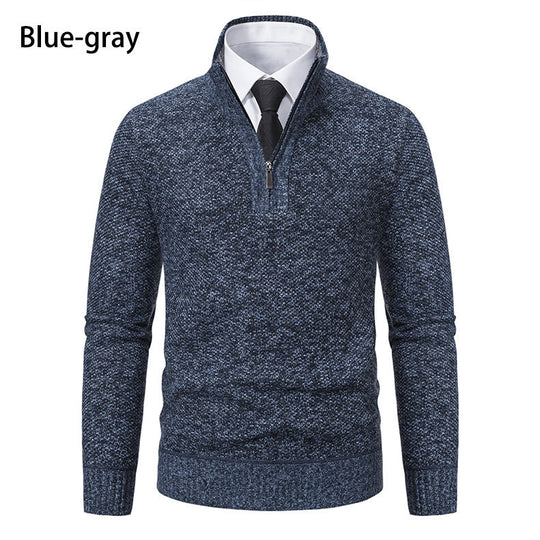 Herren Strickpullover mit modernem Reißverschluss und strukturiertem Design R&B