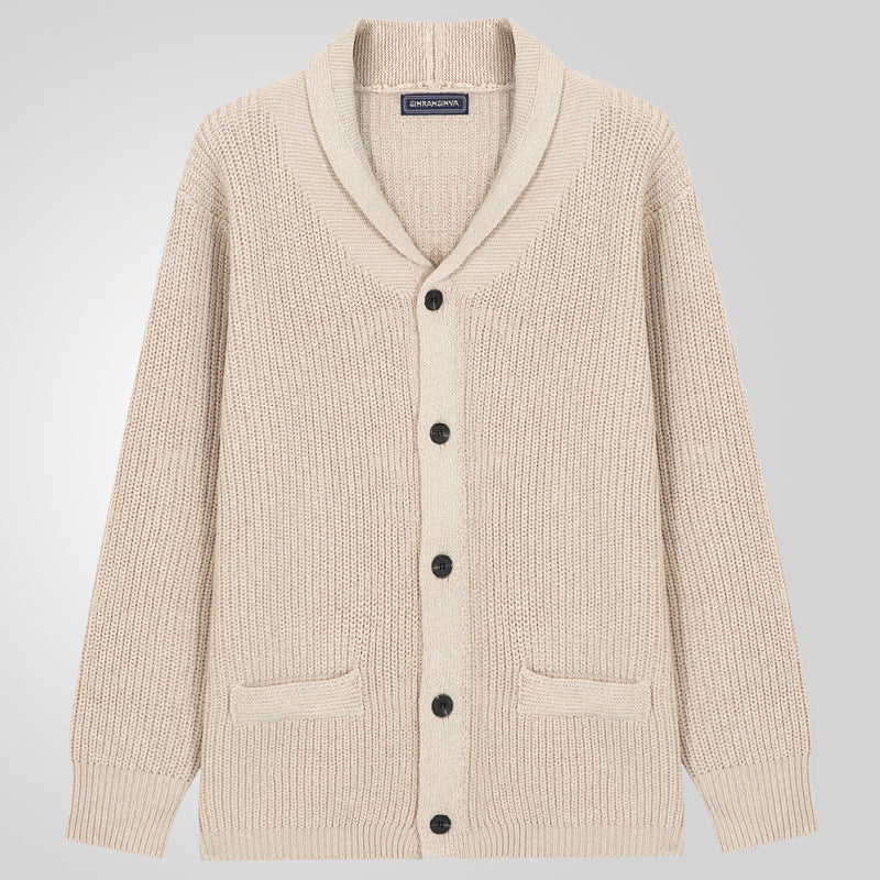 Herren Strickjacke mit strukturiertem Design und eleganten Knöpfen R&B
