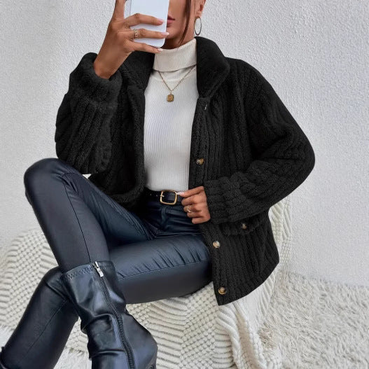 Damen Kuschelige Fleecejacke mit aufgesetzten Taschen R&B