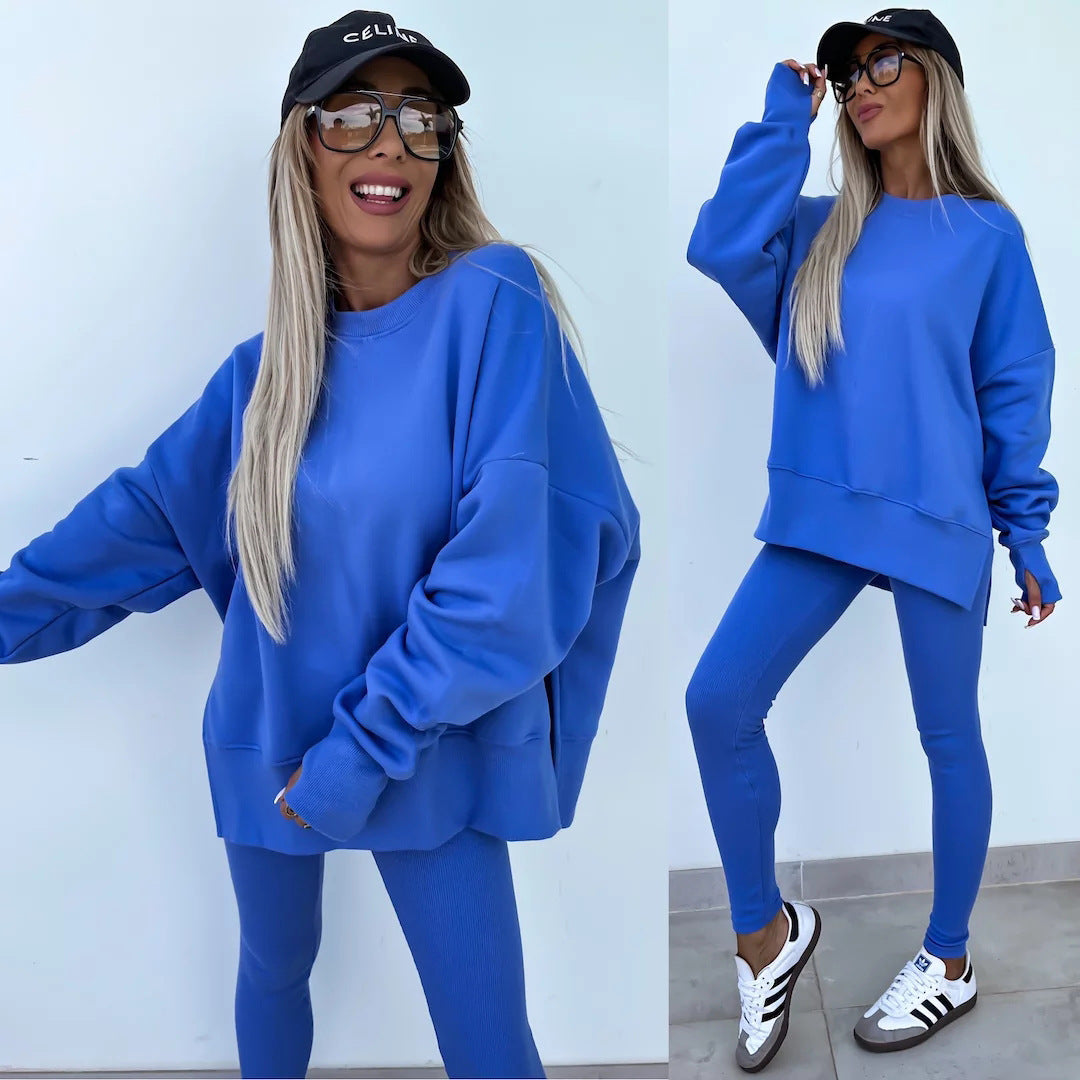 Damen lässiges Oversized Sweatshirt mit weitem Schnitt und bequemen Leggings R&B