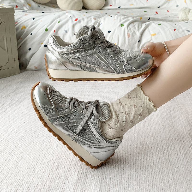Damen Sportliche Fitness Sneakers mit atmungsaktiver Mesh-Oberfläche und rutschfester Sohle R&B