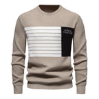 Herren Pullover mit modernem Strukturdesign und auffälligen Farbdetails