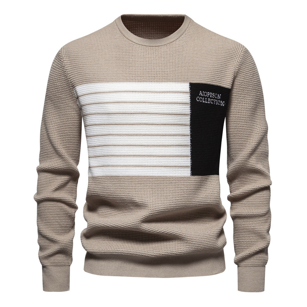 Herren Pullover mit modernem Strukturdesign und auffälligen Farbdetails