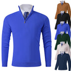 Herren eleganter Stehkragenpullover mit Reißverschluss