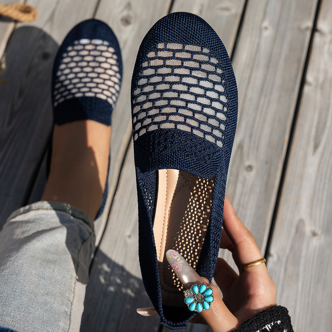 Damen komfortable Slipper mit innovativem Strickdesign R&B