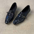 Damen elegante Loafers mit modischer Schnallenverzierung