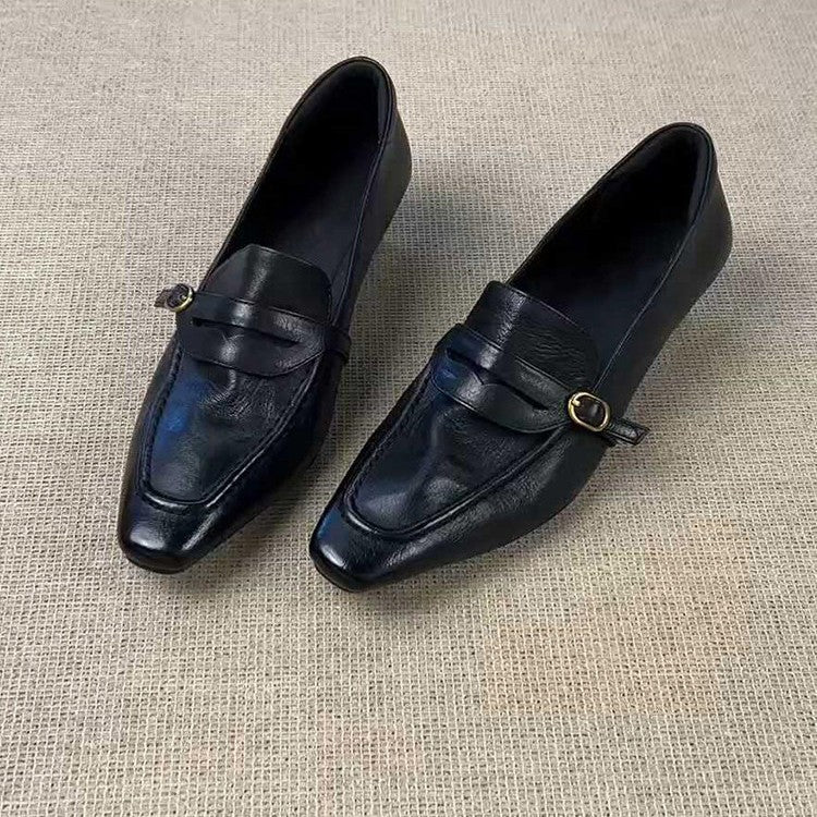 Damen elegante Loafers mit modischer Schnallenverzierung