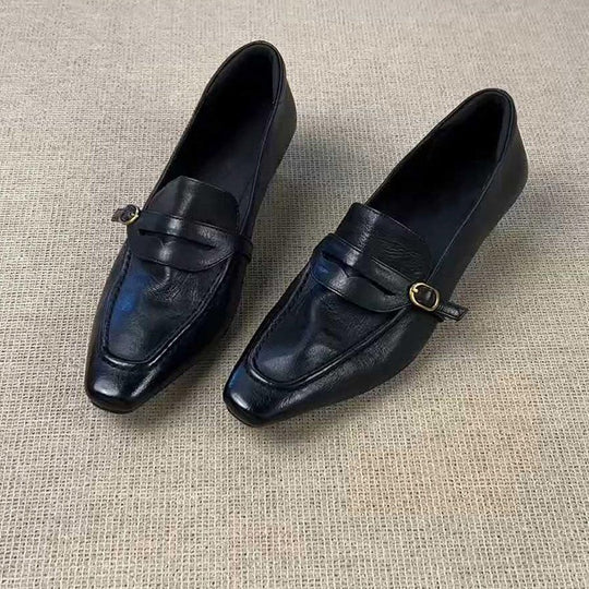 Damen elegante Loafers mit modischer Schnallenverzierung R&B