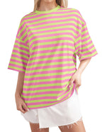 Damen Lässiges Oversized T-Shirt mit breiten Streifen