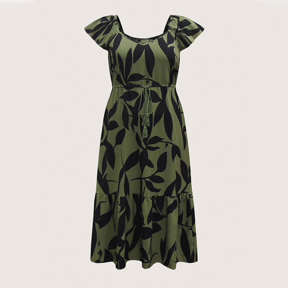 Damen Maxikleid mit floralem Muster und taillierter Silhouette R&B