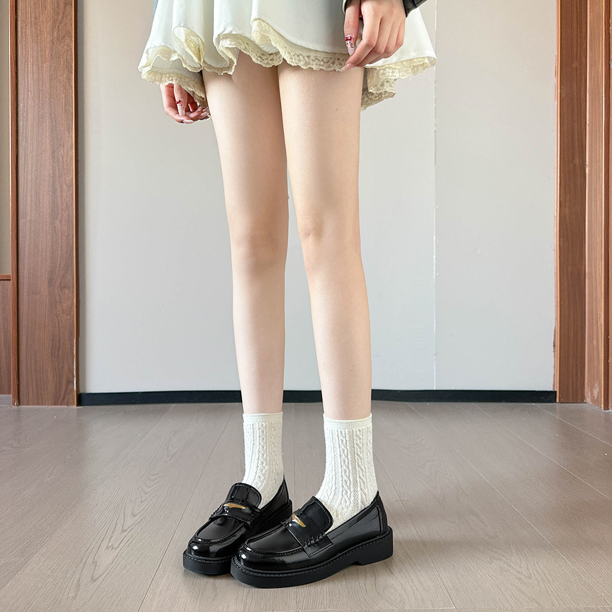 Damen elegante Mokassins mit robustem Plateau