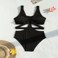 Damen Einteiler Badeanzug mit modischem Cut-Out und asymmetrischem Design R&B
