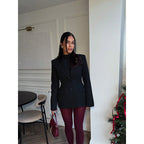 Damen elegante Blazerjacke im Oversized-Schnitt mit schickem Revers R&B