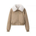 Damen elegante Steppjacke mit weichem Kunstfellkragen und praktischen Taschen R&B