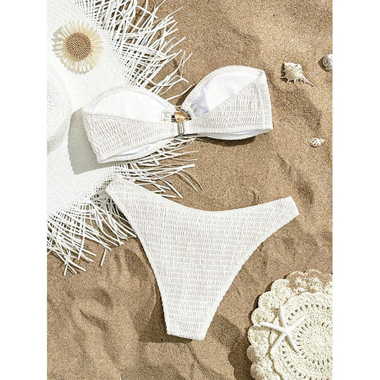Damen Bandeau-Bikini mit gerafftem Design und elegantem Detail R&B
