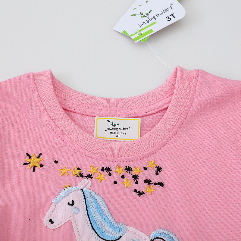 Mädchen Kurzarm Kleid mit bezauberndem Einhorn-Design R&B