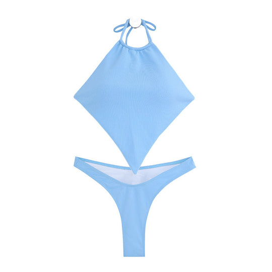 Damen Bikini-Set mit raffiniertem Wickeloberteil und hoch tailliertem Höschen R&B