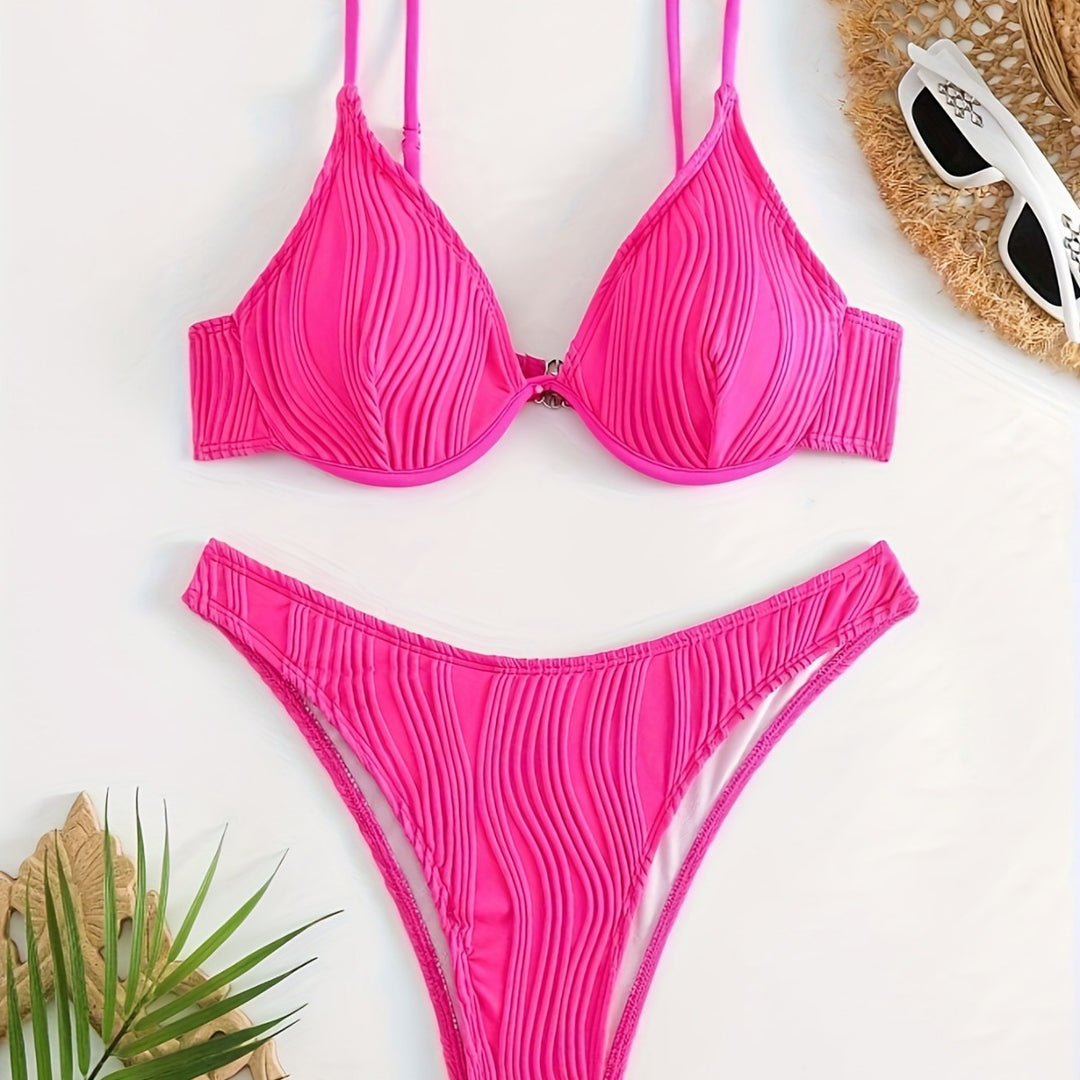 Damen Bikiniset mit elegantem Faltenmuster R&B