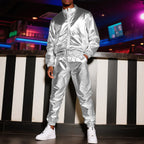 Herren nan ultraleichte reflektierende Windjacke mit Stehkragen und durchgehendem Reißverschluss R&B