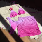 Damen Bikini-Set mit verstellbaren Trägern und rüschenförmigem Rock R&B