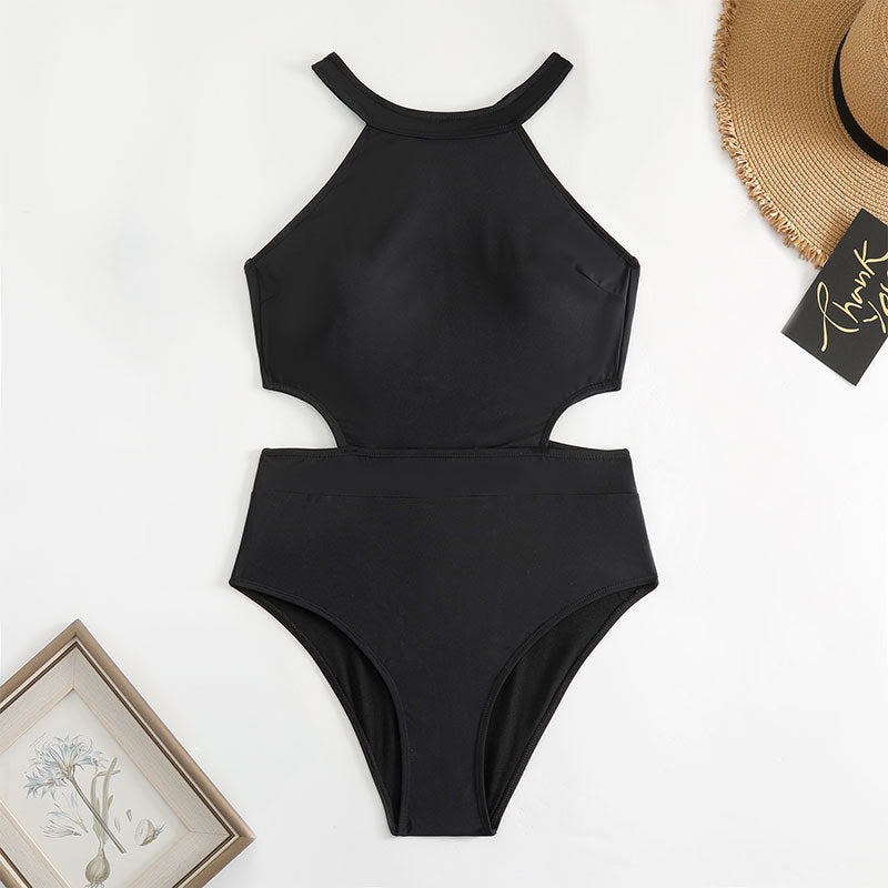 Damen Einteiler Badeanzug mit modischem Cut-Out und sportlichem Design R&B