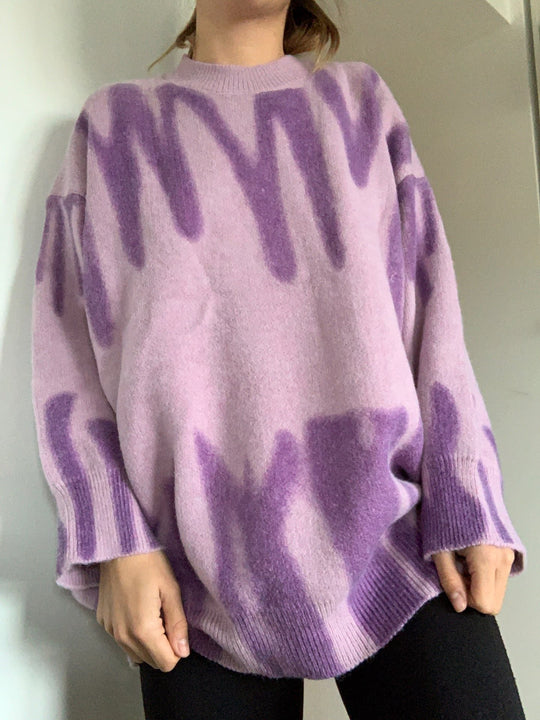 Damen Lässiger Pullover mit einzigartigem Farbverlauf und weitem Schnitt R&B