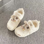 Damen modische Sneaker mit wärmendem Kunstfellfutter und verspieltem Dekor R&B