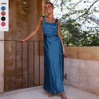 Damen Elegantes Maxikleid mit schmalen Trägern und seitlichem Schlitz R&B